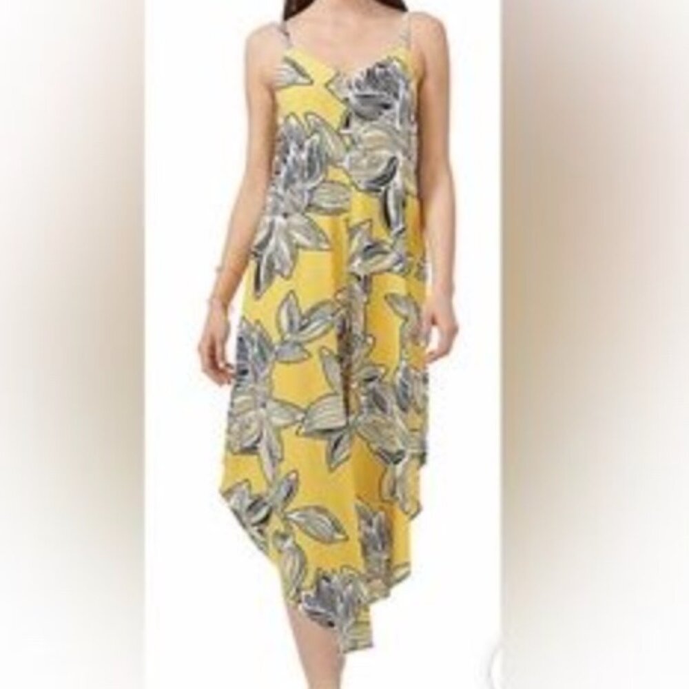 MSK Cropped Floral-Print Jumpsuit SZ: Large Yellow/White Floral - Picture 13 of 15